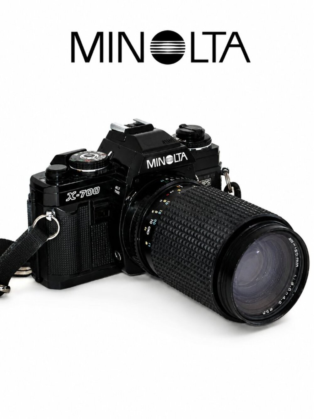 Vintage Minolta X700 35mm Film SLR Camera Zoom Lens  Works